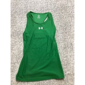 Under Armour Womens HeatGear Compression Tank Top Green Racerback 1389832 Small